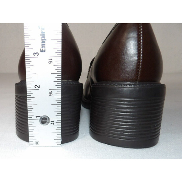 Vintage Mudd Penny Loafer Heels Chunky Sz 8 Amsden Shoe Y2K 90s Brown Block READ - Picture 6 of 16